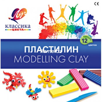 Пластилин ЛУЧ Классика цвета 12 цветов